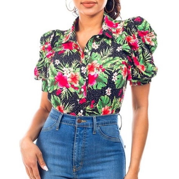 Tropical Print Blouse - Picture 5 of 7